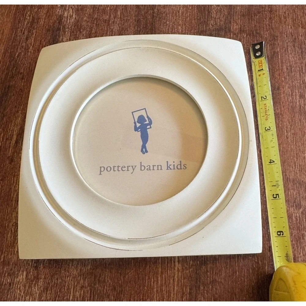 Pottery Barn Kids Picture Frame square shape,  curricular opening for pic. white
